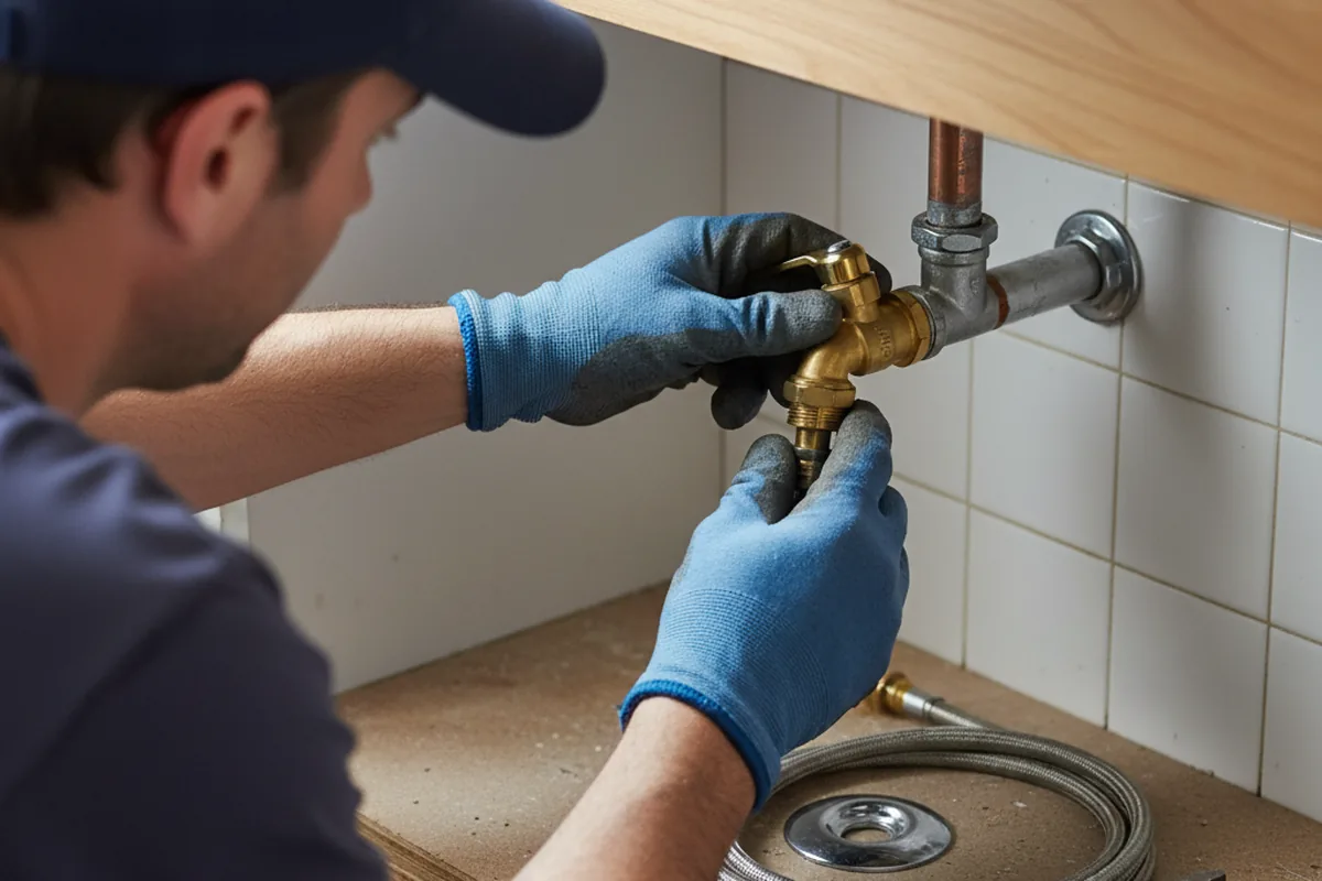 Shutoff valve and fitting work during Emergency Plumbing in Clinton